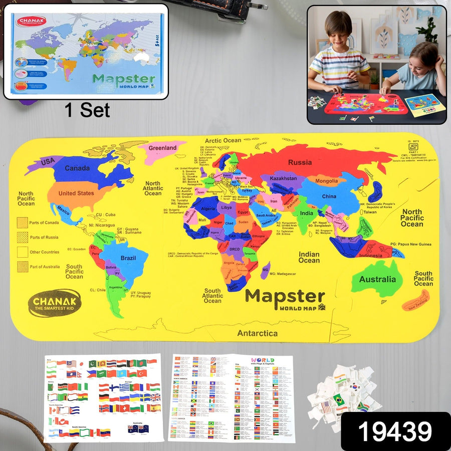 World Map Puzzle – Educational EVA Foam Toy for Kids 5+