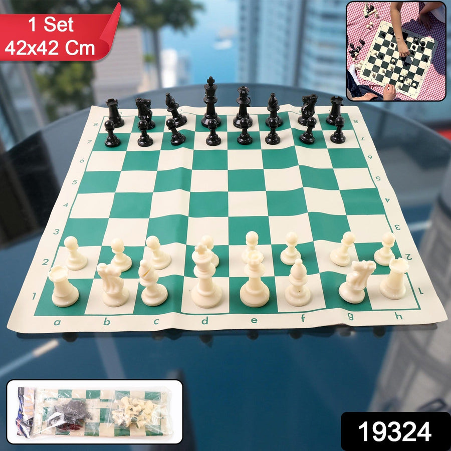 Portable Chess Set – Big, Foldable, Travel-Friendly Vinyl Board