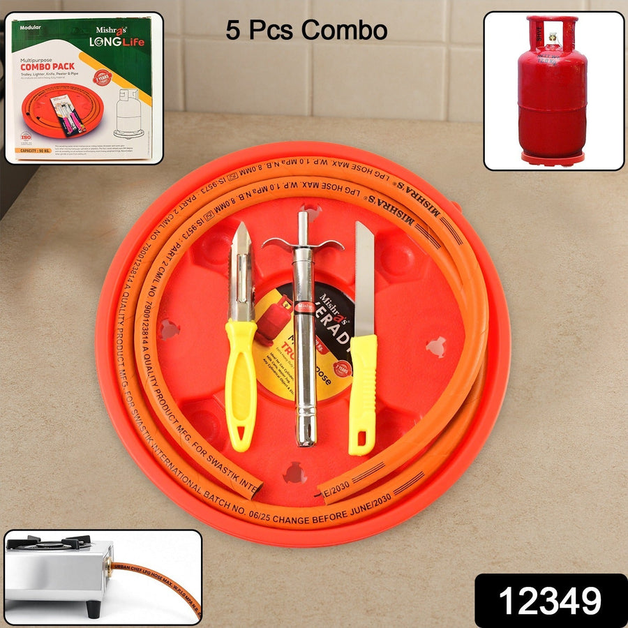 LPG Kitchen Combo Set – 5-Piece Gas Stove Kit | Mishra's