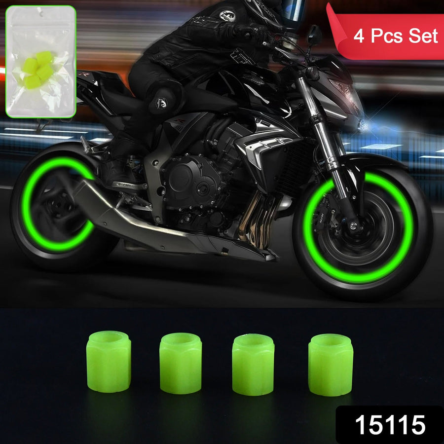 Luminous Tyre Valve Caps – Glow for Night Safety (4 Pcs Set)