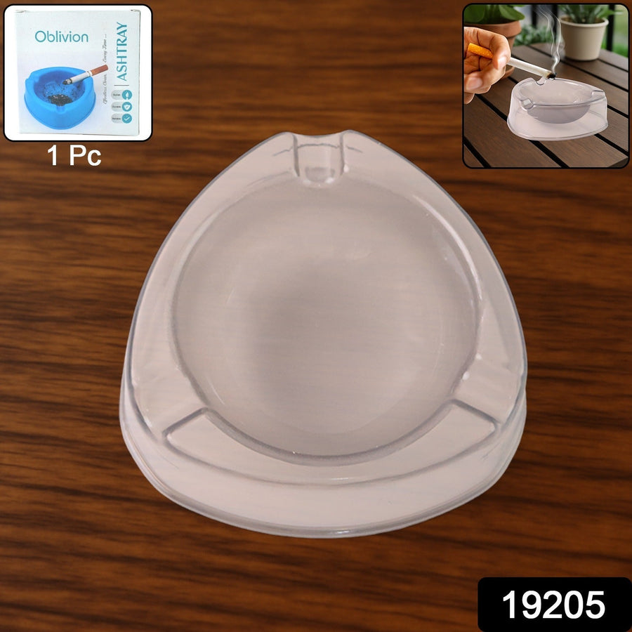 Transparent White Ashtray – Modern Triangular Cigarette Holder