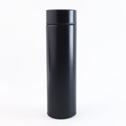 Compact 500ML black water bottle with touchscreen LED temperature indicator
