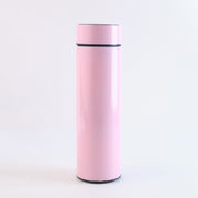 Insulated hot and cold water bottle in pink with LED display