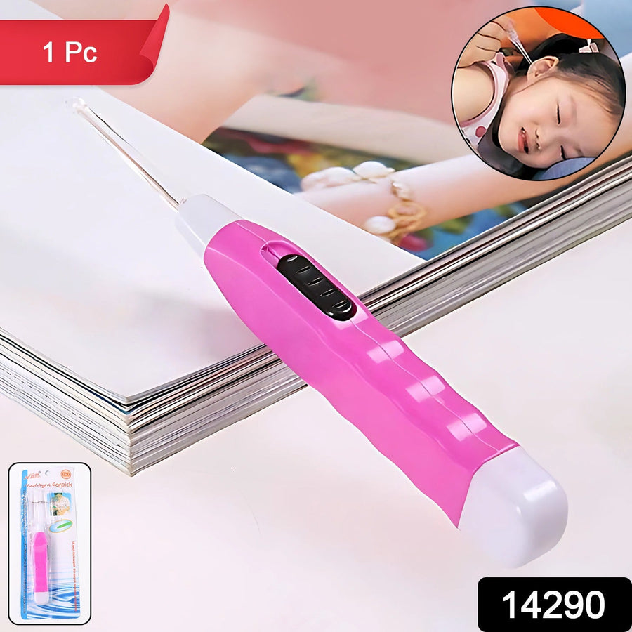 Pink LED Ear Pick with Flashlight and Tweezer – Safe Ear Cleaning