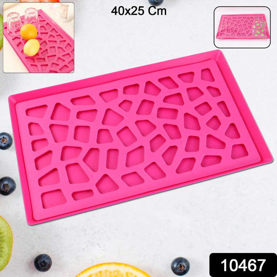 Plastic Kitchen Tray – Durable Modern Hollow Design 40x25 cm
