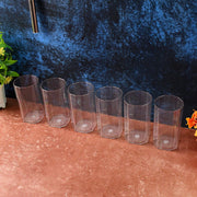 Metro pattern clear plastic water glasses for safe durable drinking