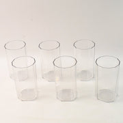Elegant hexagonal cut unbreakable water tumbler plastic glass set