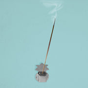 Set of four silver finish wall-mounted agarbatti holders for incense sticks