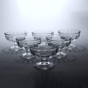 Elegant premium glass ice cream dessert bowl with footed base
