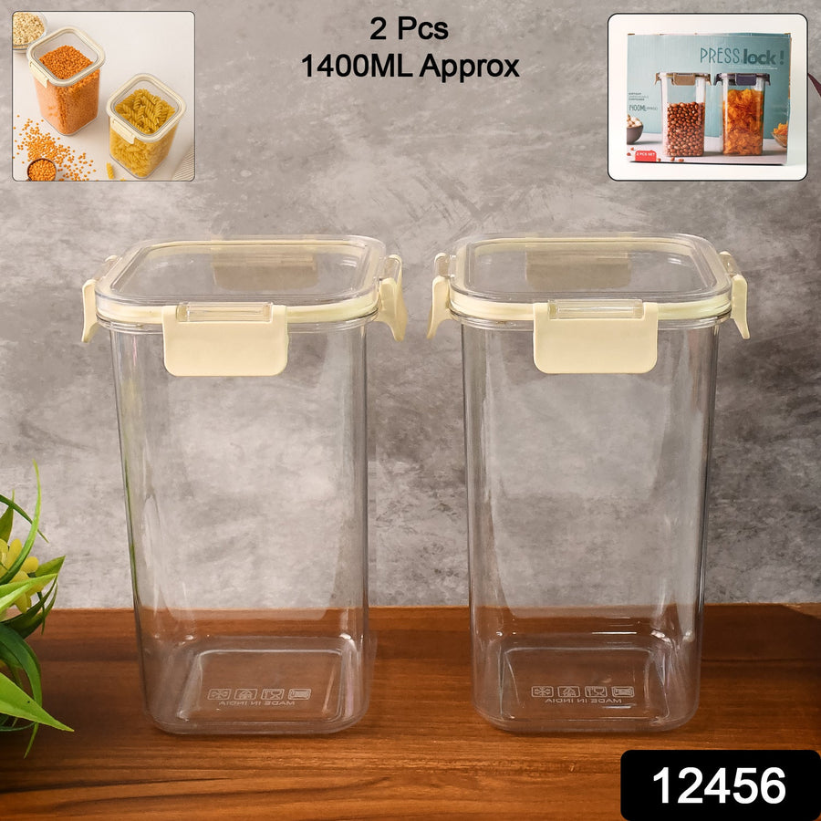 Apex Airtight Kitchen Storage Containers – Set of 2, 1400ml Each