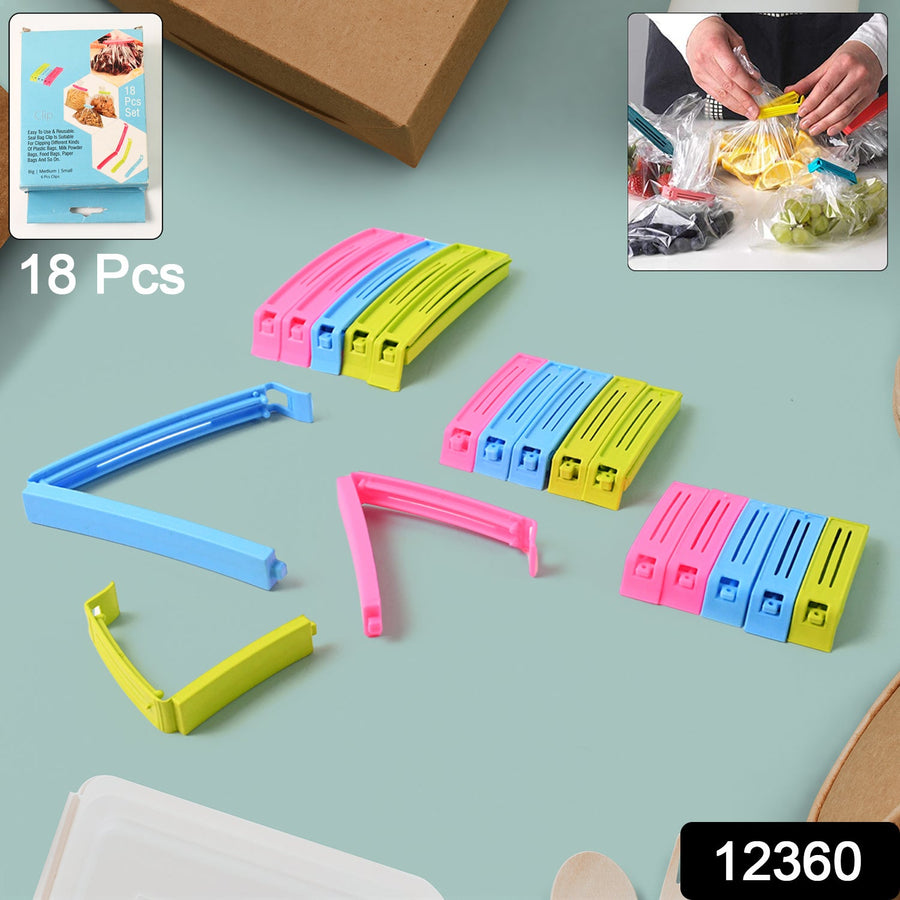 Plastic Pouch Sealer Clips – 18-Piece Airtight Food Bag Clips