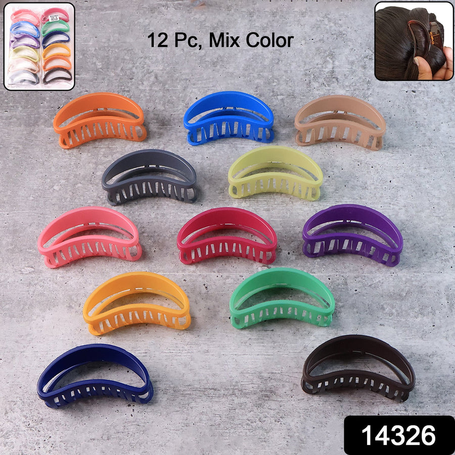 Plastic Hair Clip – Durable Matte Hair Clamp Grip (12 Pc)
