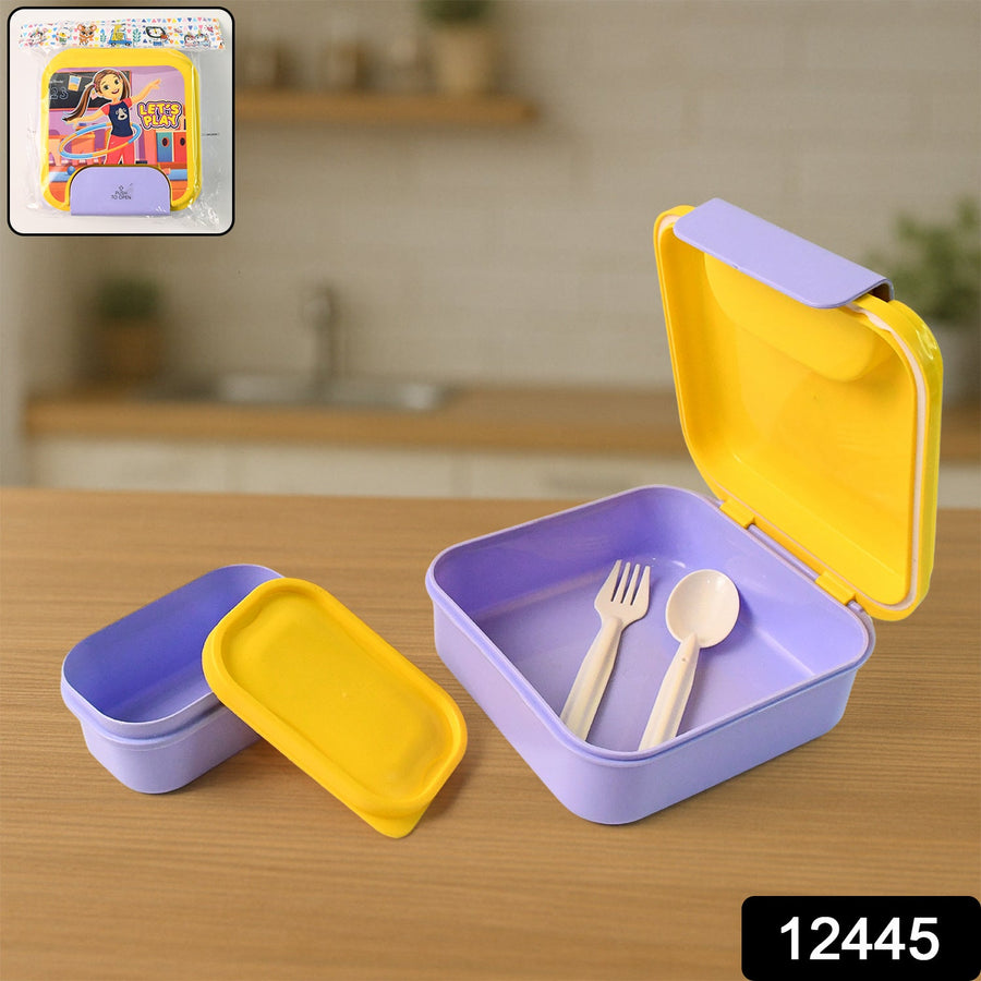 Kids Lunch Box Set – Compact with Spoon, Fork & Snack Container
